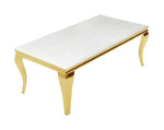 Louis Marble Cream with Gold Legs Coffee Table