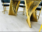 Ravello 180cm Black & Gold Marble Dining Table Only