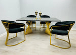Ravello 180cm Black & Gold Marble Dining Table Only