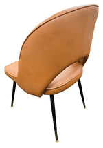 Brown chair with black legs on a white background