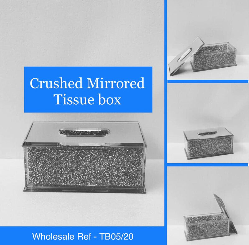 Mirrored Crushed Diamond Tissue Box