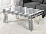 Crushed Diamond Mirrored Rectangle Coffee Table