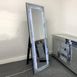 LED Crushed Diamond Stand Up Mirror