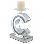 Crushed Diamond C Candle Holder.