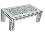 Crushed Diamond Mirrored Rectangle Coffee Table
