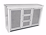 Crushed Diamond Sideboard With Crystal Knobs