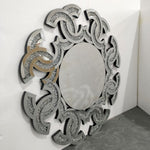 CC Crushed Diamond Round Mirror
