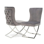 White Marble Dining Table With Dark Grey X Crossed Legs