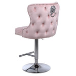 Pink Bentley Velvet Bar Stool