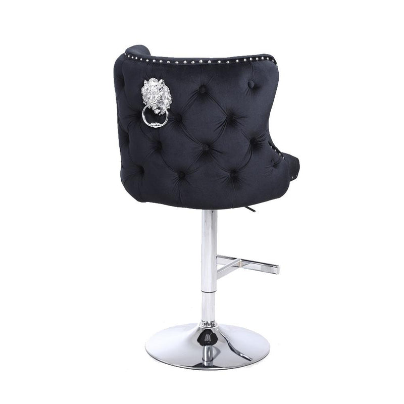 Black Bentley Velvet Bar Stool