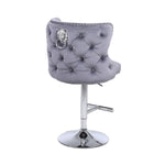 Grey Bentley Velvet Bar Stool