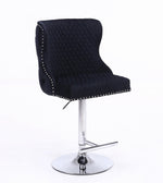 Black Bentley Velvet Bar Stool
