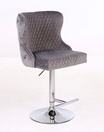 Grey Bentley Velvet Bar Stool