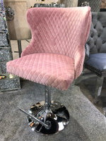Pink Bentley Velvet Bar Stool