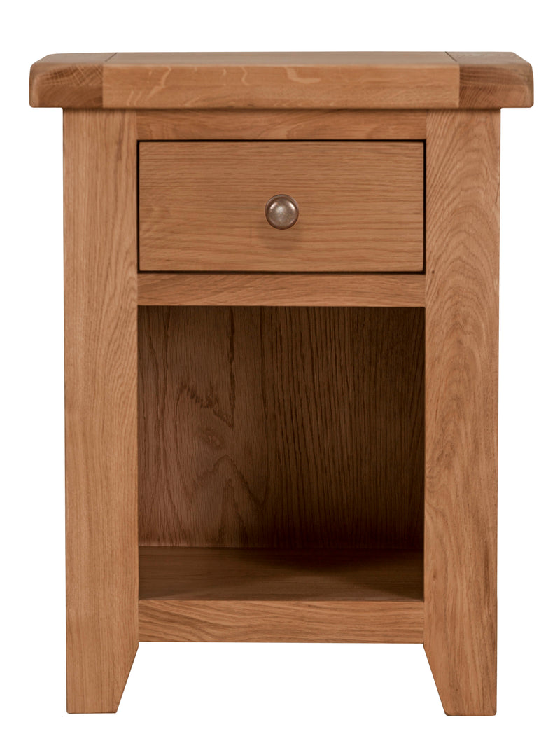 Torino One Draw Bedside Solid Oak