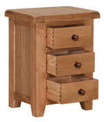 New Torino 3 Draw Bedside Solid Oak