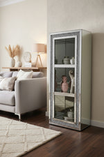 mirrored display cabinet with decorative glittery crushed trim. This Stunning Sparkling Shelf Unit.
Don't Miss out on this Stunning smart storage shelf unit is framed with crystals to give a glimmering diamond effect.
Mirrored throughout, this three-tiered shelfs,
Dimensions: 76 x 50 x 188cm