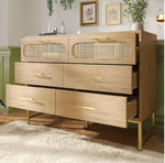 Natural Rattan 6-Draw Chest