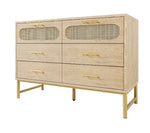 Natural Rattan 6-Draw Chest