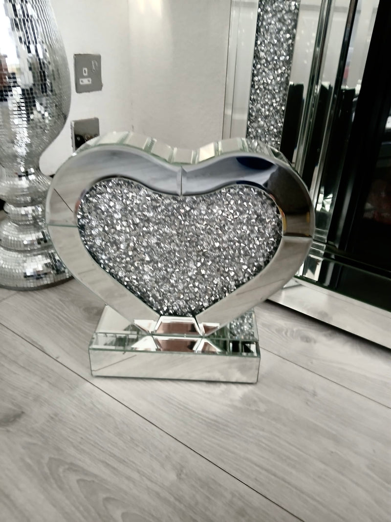 HEART CRUSHED MIRRORED ORNAMENT