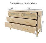 Natural Rattan 6-Draw Chest