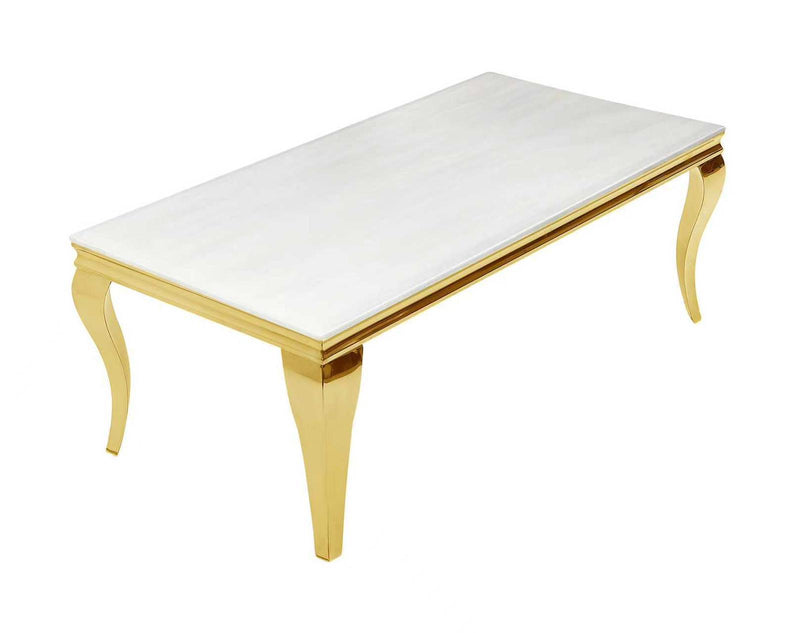 Louis Marble Cream with Gold Legs Coffee Table