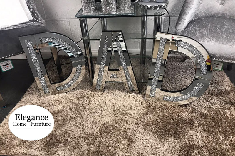 MIRRORED CRUSHED DAD LETTERS ONLY £35.00