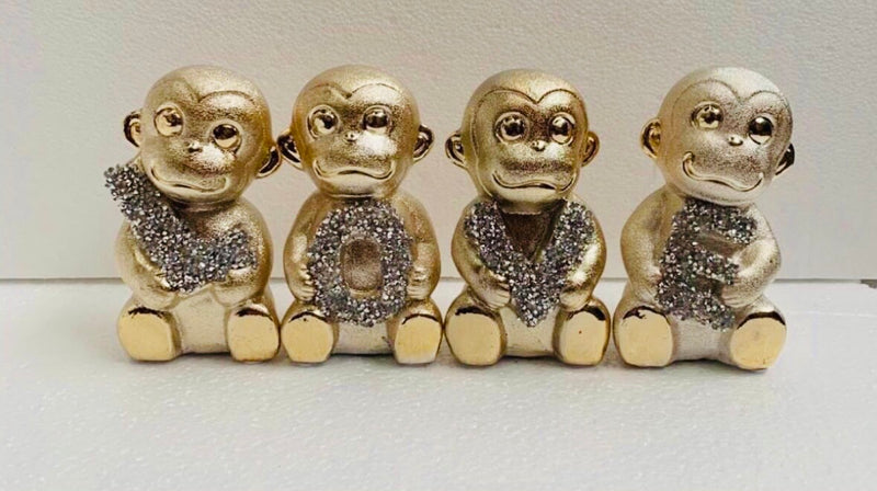 NEW GOLD SPARKLING LOVE MONKEYS.