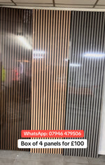 4 x ACOUSTIC SLATTED WALL PANELS ALL COLOURS AVAILABLE.