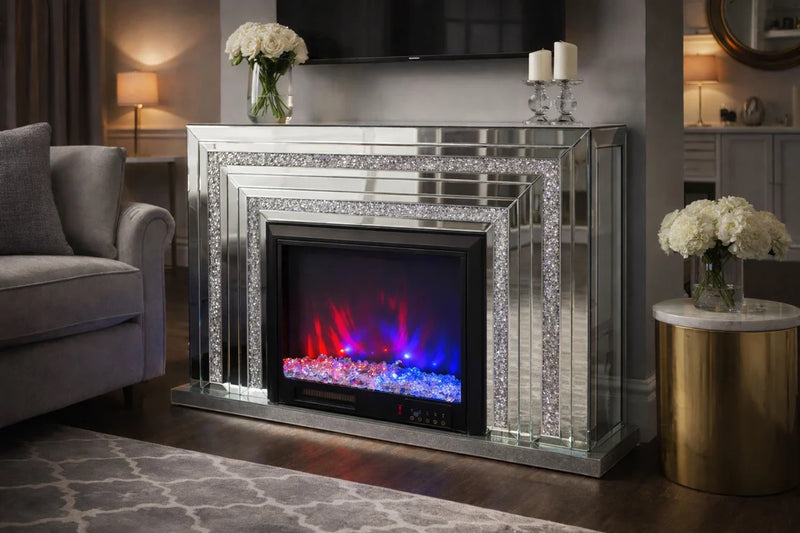 Stunning New FirePlace Mirrored with colour changing fire.