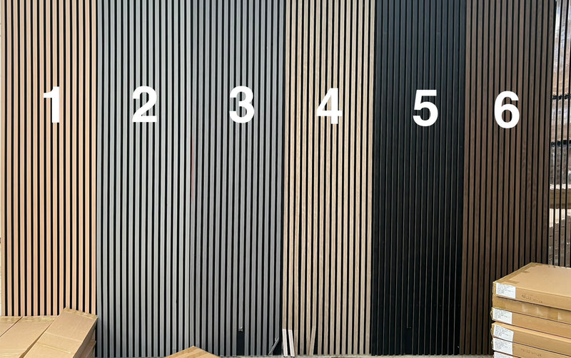 ACOUSTIC SLATTED WALL PANELS ALL COLOURS AVAILABLE.