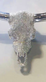 SPARKLING SILVER BULLS HEAD