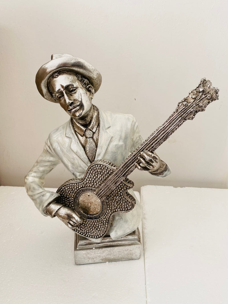 STUNNING LARGE GUITARIST FIGURINE