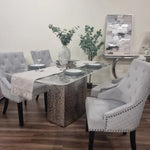 Roma 1.6 Light Grey Dining Table - 4 Bentley Black Legs Chairs