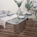 Roma 1.6 Light Grey Dining Table - 4 Bentley Black Legs Chairs