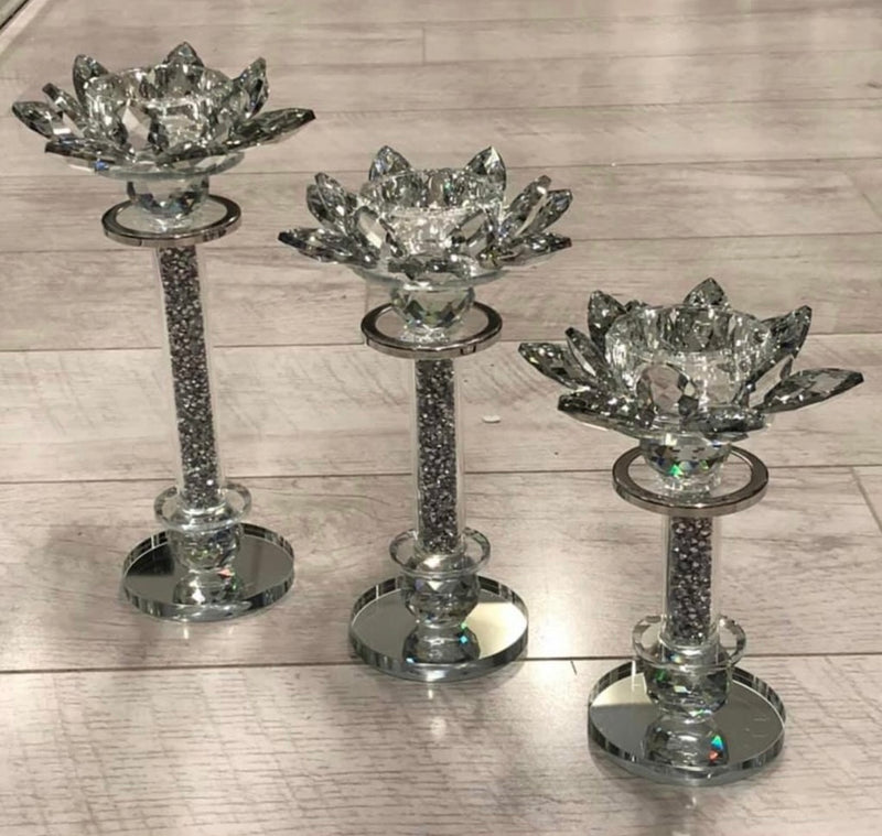CRUSHED DIAMOND CANDLE HOLDERS ONLY £15.00