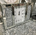 Mirrored and crushed crystal mantel clock