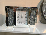 Mirrored and Crushed Crystal Mantel Clock