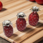 SPARKLING RED & SILVER PINEAPPLES