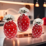 SPARKLING RED & SILVER PINEAPPLES