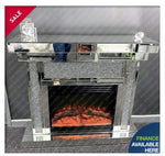 Stunning New Crushed Diamond Electric Fire Place.