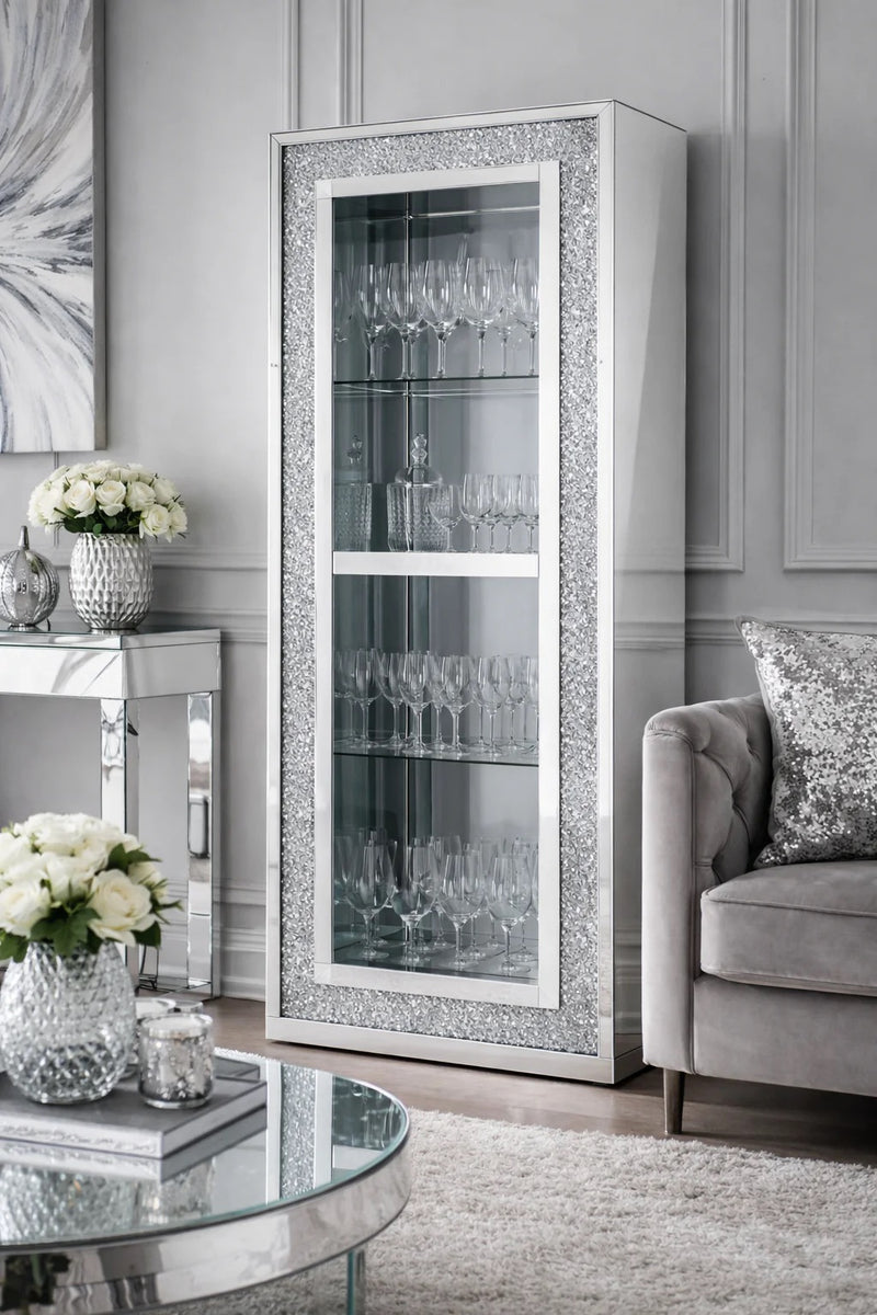 Decorative cabinet with glass shelfs stylish 