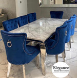 Louis Grey Marble Dining Set With 8 Beautiful Chairs