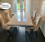 Louis Cream Marble Dining Set