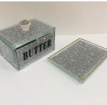 Crushed Diamond Butter Dish & Tray