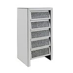 5 Drawer Crushed Diamond Tall Chest