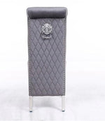 Grey High-back Chair With Lion Knocker Back