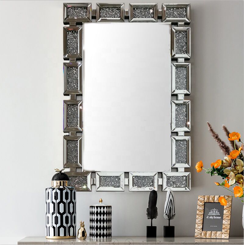 Block Mirrored Frame Mirror