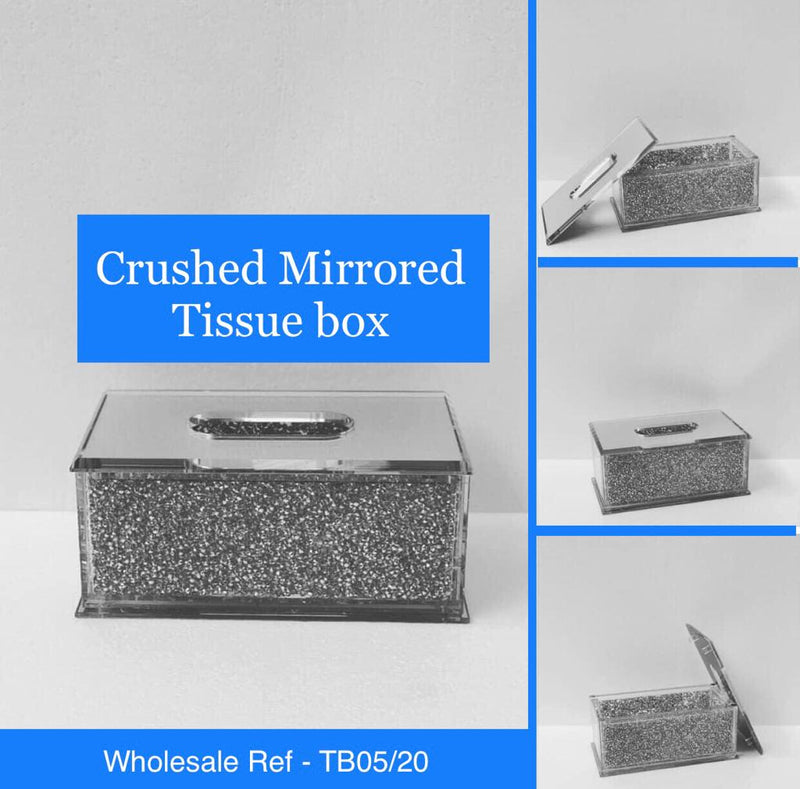 Mirrored Crushed Diamond Tissue Box