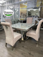 Roma Dining Set With 4 High Back Chairs